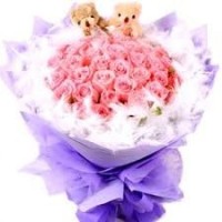 BIRTHDAY GIFT FLOWERS WITH CAKE AND TEDDY BEAR SIZE 60 CM