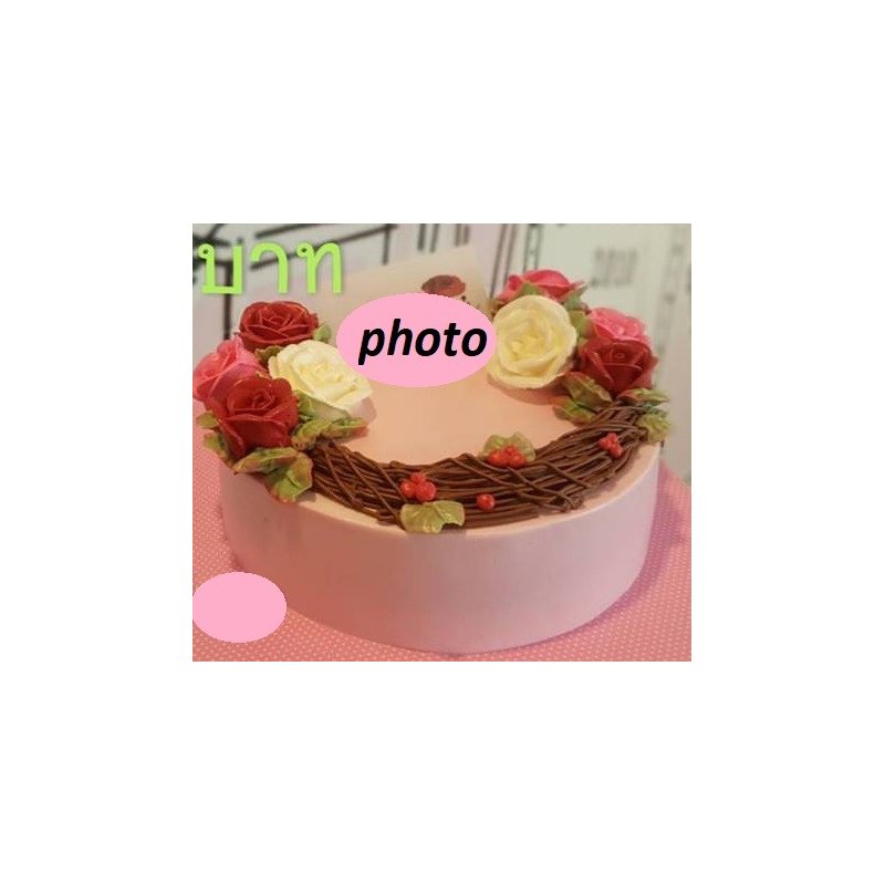 Pink floral cake chocolate wreath