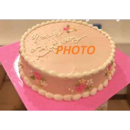 Pink floral birthday celebration cake
