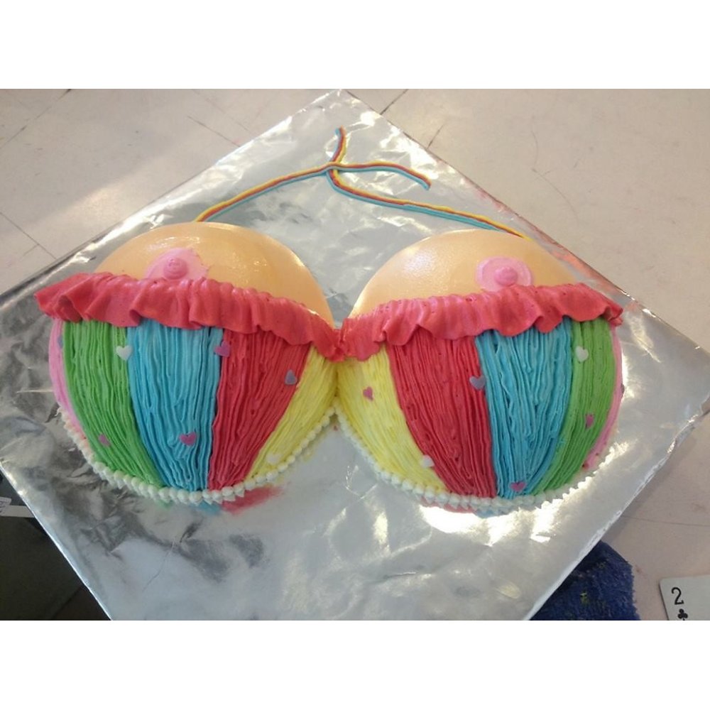 Colorful bikini design party cake