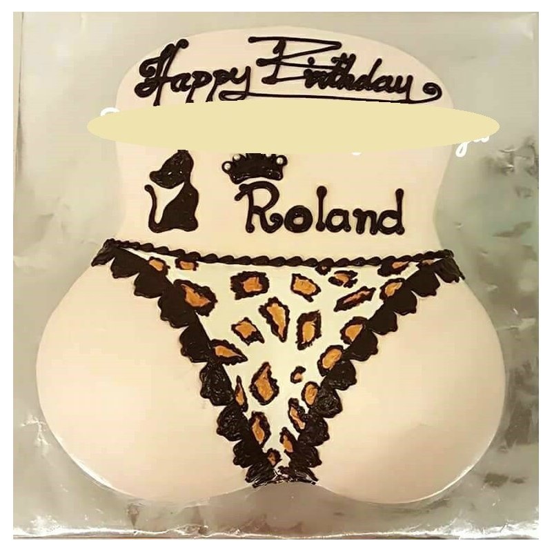 3D leopard print posterior cake