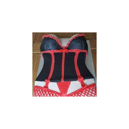 Gothic red black corset bodysuit