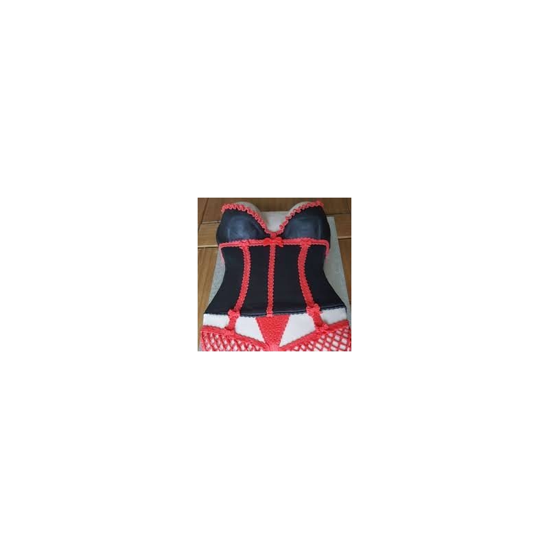 Gothic red black corset bodysuit