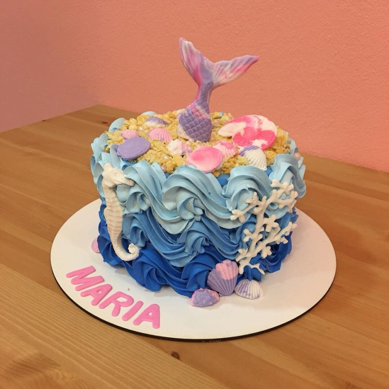  3D Party Cake 2P 750g – Mermaid Ocean Design| delivery in Pattaya Cakes - Foto 1