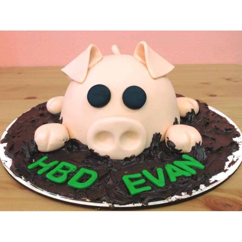  3D Party Cake 2P 750g – Pig Celebration Design| delivery in Pattaya Cakes - Foto 1
