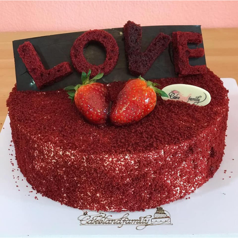  : 3D Party Cake 2P 750g – Red Velvet Love Design| delivery in Pattaya Cakes - Foto 1