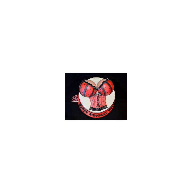  3D Party Cake 2P 750g – Red & Black Corset Design| delivery in Pattaya Cakes - Foto 1