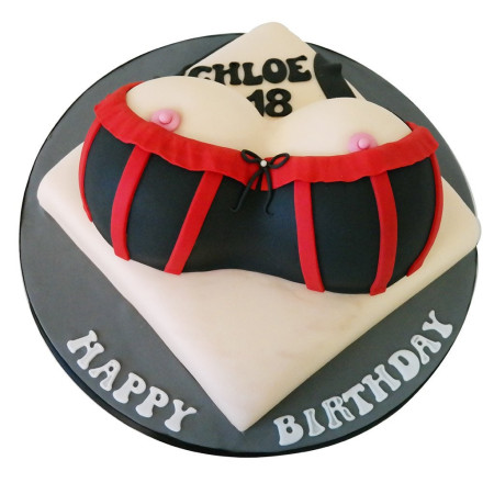  3D Party Cake 2P 750g – Black & Red Lingerie Design| delivery in Pattaya Cakes - Foto 1