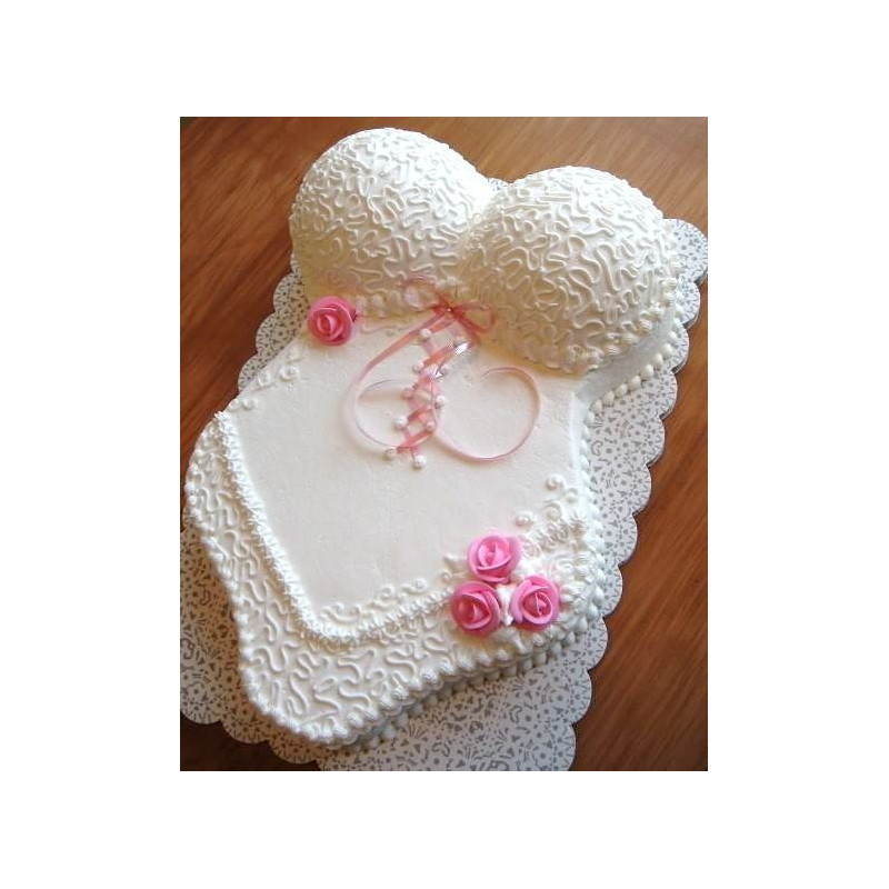  3D Party Cake 2P 750g – White Corset Lace Design| delivery in Pattaya Cakes - Foto 1