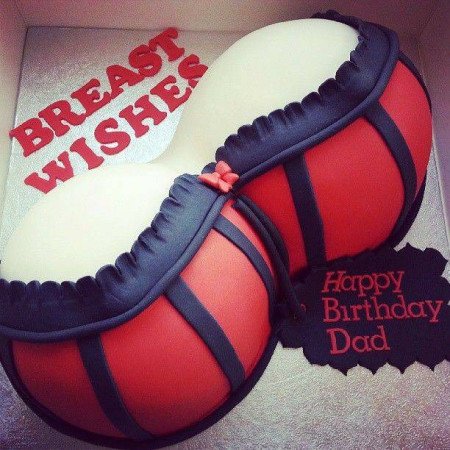  Cake 3D Size 3P 1100g – Breast Wishes Novelty Birthday Design Cakes - Foto 1