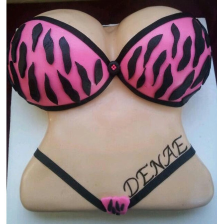  Cake 3D Size 4P 1500g – Pink Zebra Lingerie Design| delivery in Pattaya Cakes - Foto 1