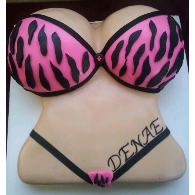  Cake 3D Size 4P 1500g – Pink Zebra Lingerie Design| delivery in Pattaya Cakes - Foto 1
