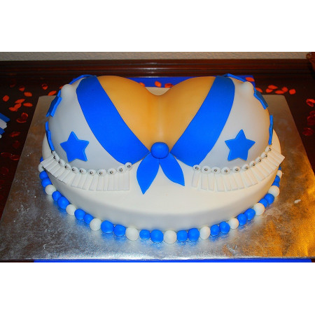  Cake 3D Size 4P 1500g – Blue Bow & Star Design| delivery in Pattaya Cakes - Foto 1