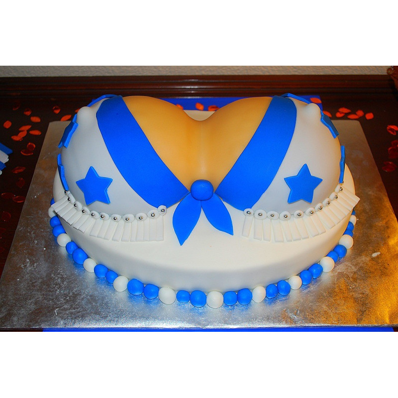  Cake 3D Size 4P 1500g – Blue Bow & Star Design| delivery in Pattaya Cakes - Foto 1