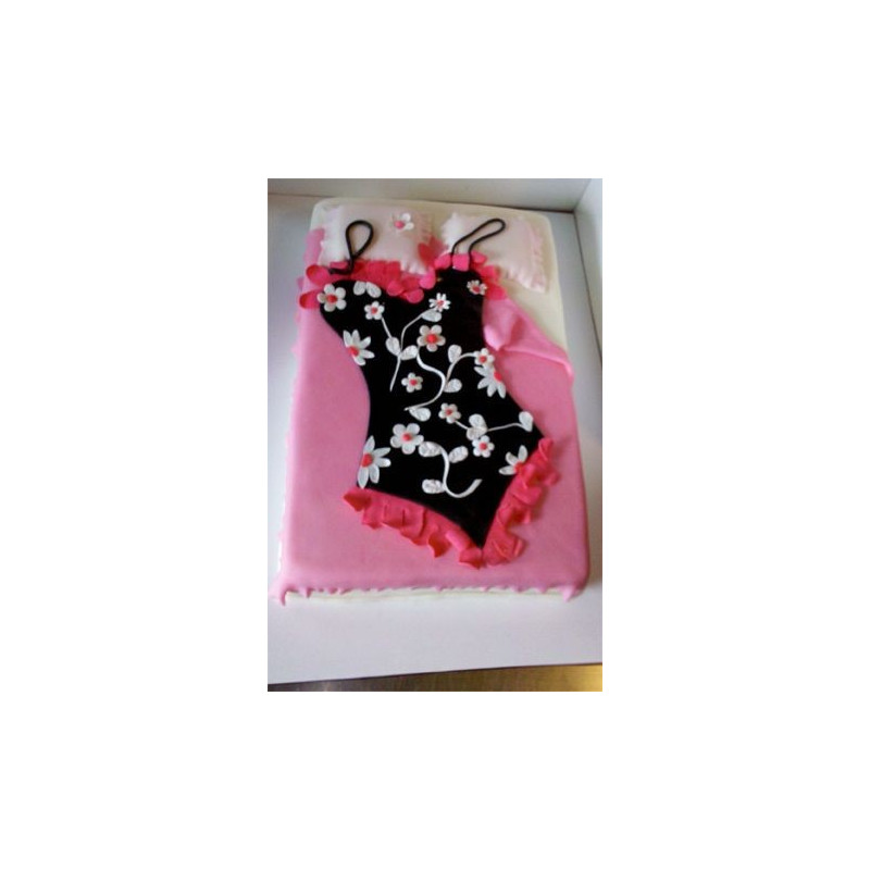  3D Swimsuit‑Themed Cake with Floral Fondant Design – 4 Pounds (1500g) Custom Celebration Cake| delivery in Pattaya Cakes - Foto