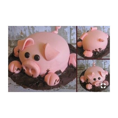  Cake Animals 3D Size 3P 1100g – Pig in Mud Lying Design (5 Days Delivery) Cakes - Foto 1