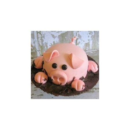  Cake Animals 3D Size 3P 1100g – Pig in Mud Lying Design (5 Days Delivery) Cakes - Foto 2