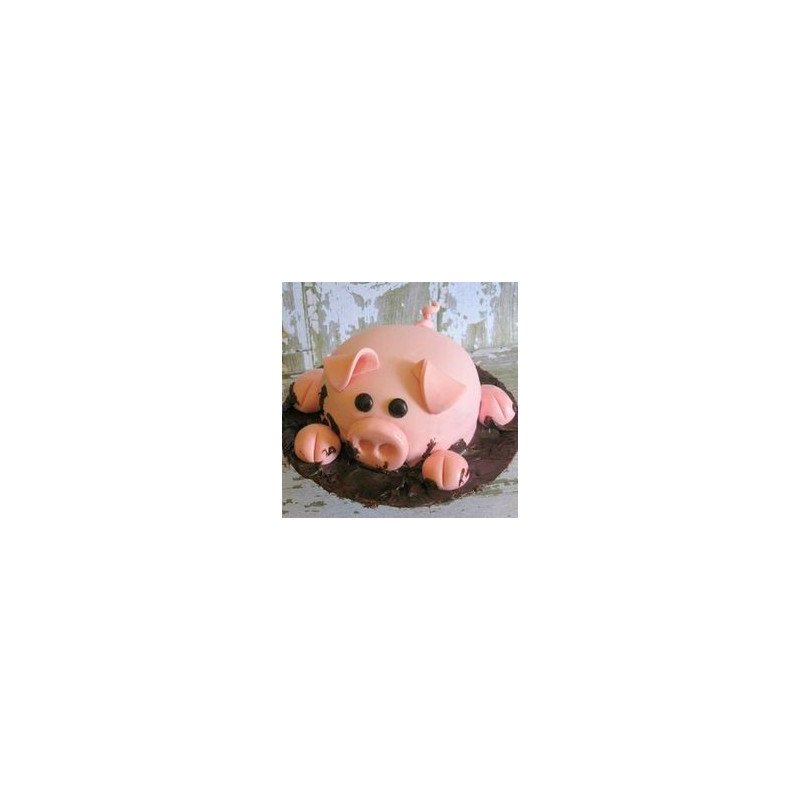  Cake Animals 3D Size 3P 1100g – Pig in Mud Lying Design (5 Days Delivery) Cakes - Foto 2
