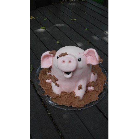  Cake Animals 3D Size 3P 1100g – Pig in Mud Celebration Design (5 Days Delivery) Cakes - Foto 1