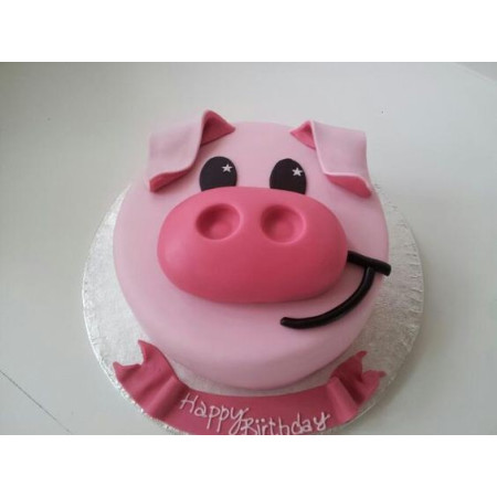  Cake Animals 3D Size 3P 1100g – Cartoon Pig Celebration Design| delivery in Pattaya Cakes - Foto 1