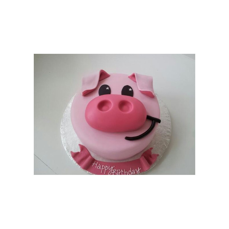  Cake Animals 3D Size 3P 1100g – Cartoon Pig Celebration Design| delivery in Pattaya Cakes - Foto 1