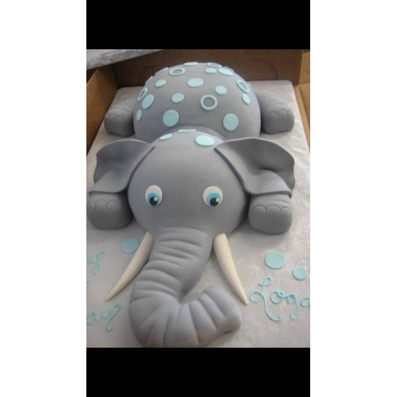  Cake Animals 3D Size 3P 1100g – Cartoon Elephant Celebration Design (5 Days Delivery) Cakes - Foto 1