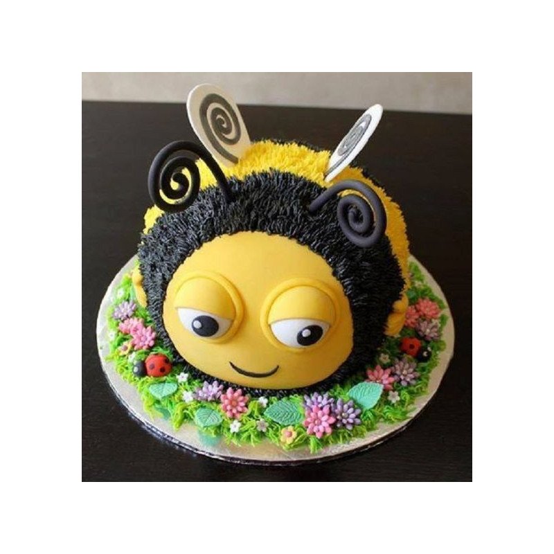  Cake Animals 3D Size 3P 1100g – Cartoon Bumblebee Garden Design (5 Days Delivery) Cakes - Foto 1