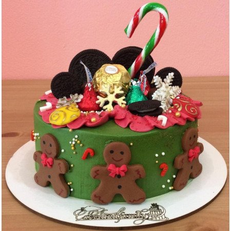  Cake 3D Size 3P 1100g – Festive Gingerbread & Candy Cane Design Cakes - Foto 2