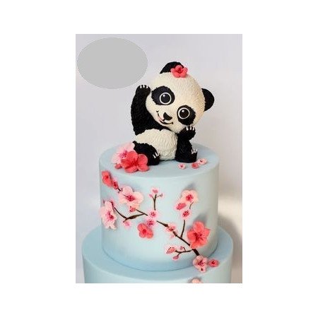 3D Celebration Cake 1100 g – Panda & Cherry Blossom Theme (5‑Day Delivery) Cakes - Foto 1