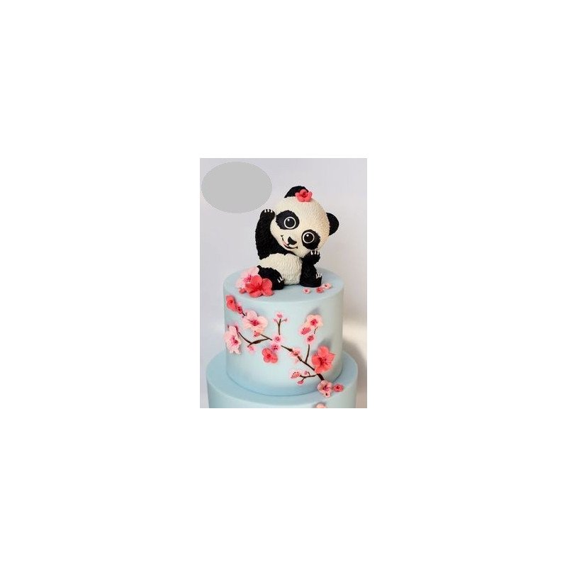  3D Celebration Cake 1100 g – Panda & Cherry Blossom Theme (5‑Day Delivery) Cakes - Foto 1
