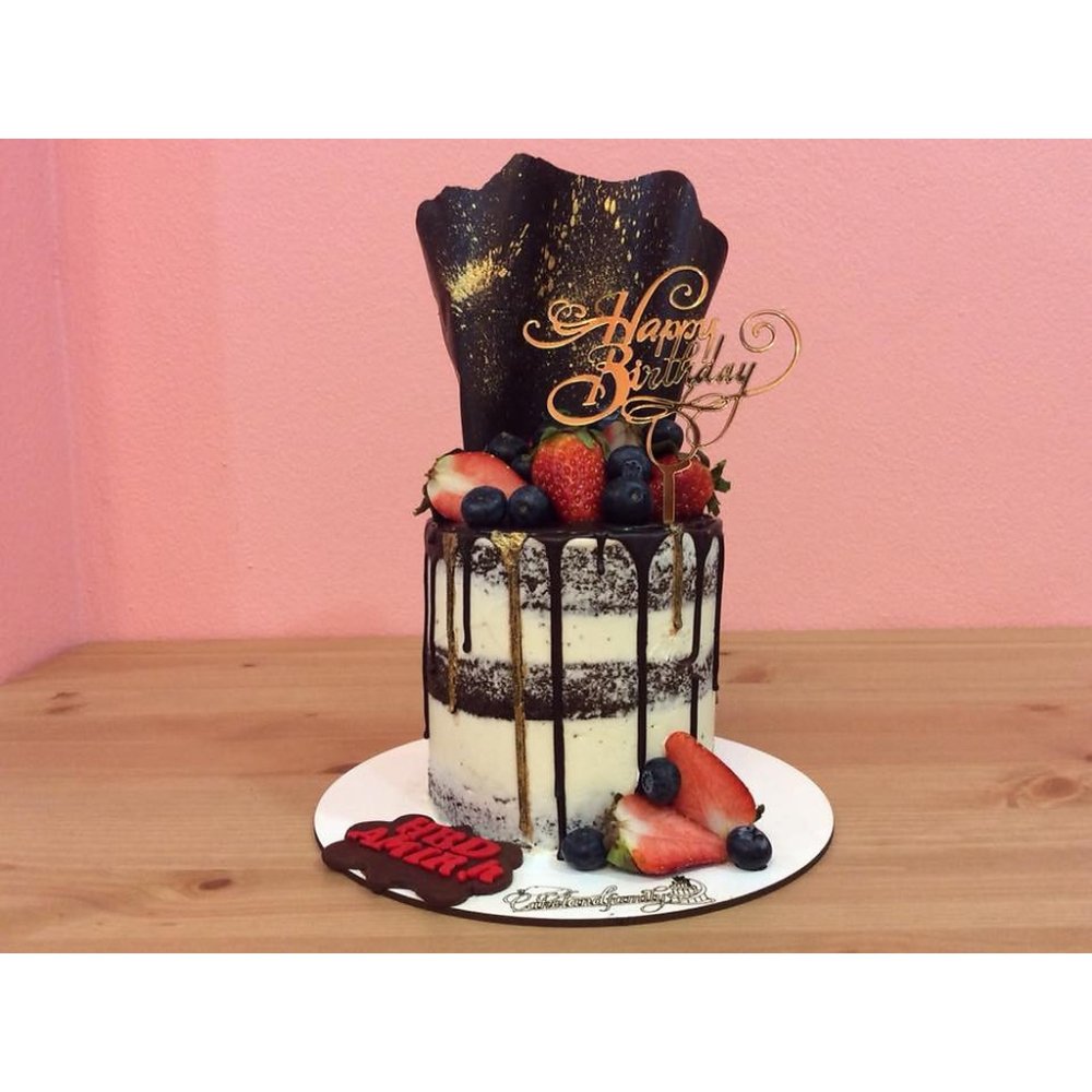 3D chocolate berry celebration cake