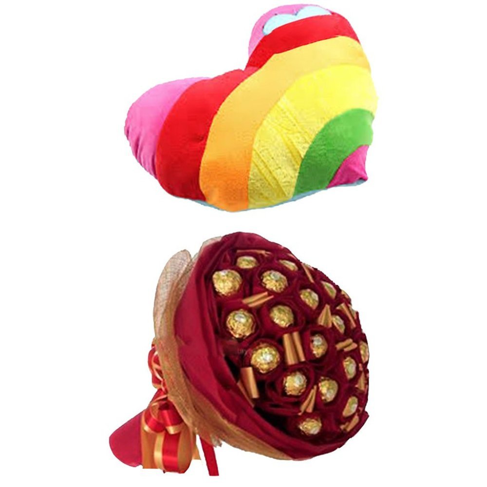 Regenbogen Plüsch und Schokoladen-Bouquet