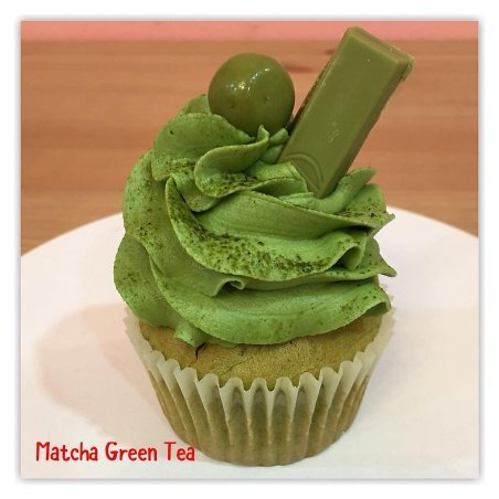 Matcha Green Tea frosted cupcake