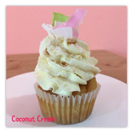 Gourmet coconut cream cupcake dessert