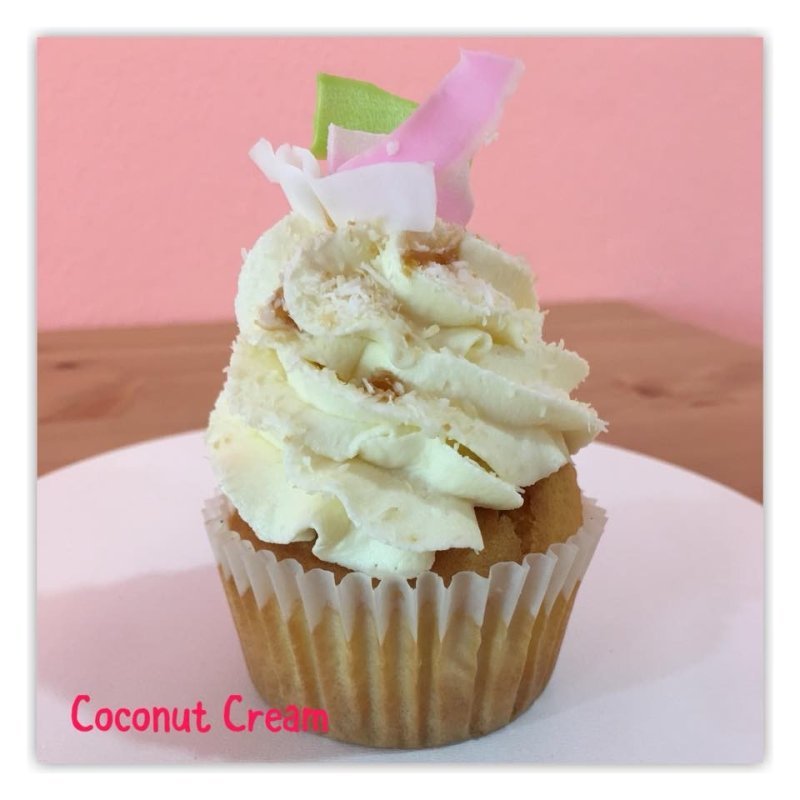 Gourmet coconut cream cupcake dessert