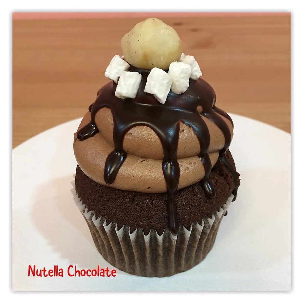 Nutella chocolate cupcake with hazelnut