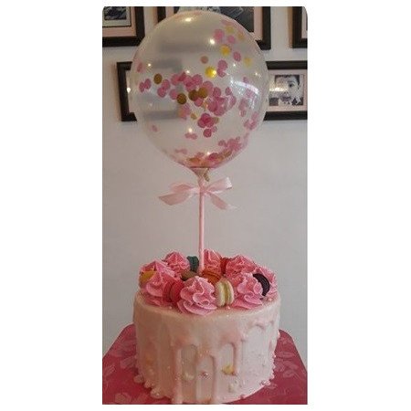  Celebration Cake 1100 g with Balloon – Pink Macaron Delight Cakes - Foto 1