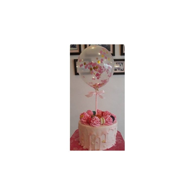  Celebration Cake 1100 g with Balloon – Pink Macaron Delight Cakes - Foto 1