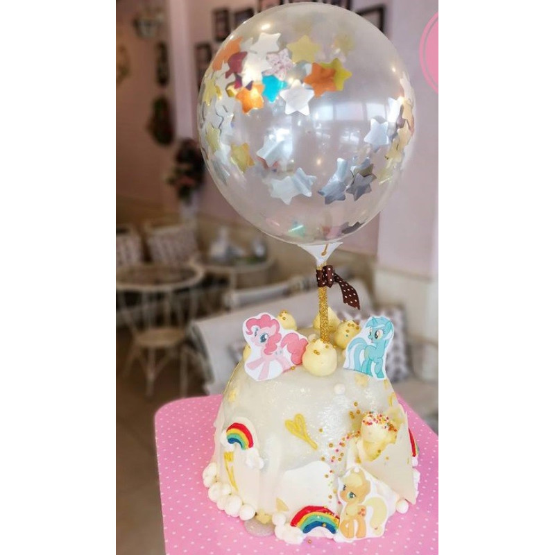  750‑Gram Rainbow Pony Birthday Cake with Balloon – Same‑Day Delivery Cakes - Foto 1