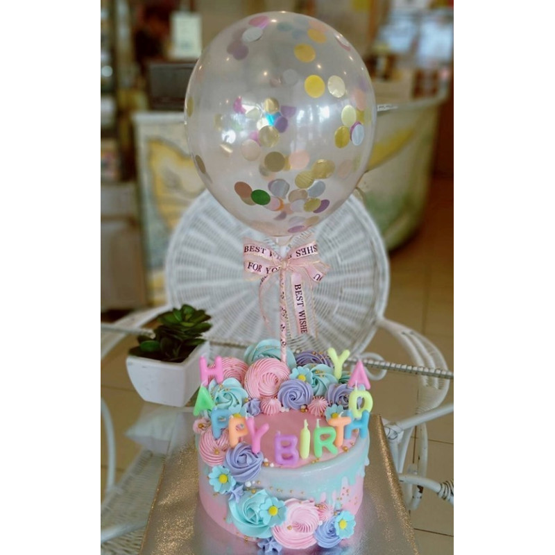  750‑Gram “Confetti Dreams” Birthday Cake with Balloon – Same‑Day Delivery Cakes - Foto 1