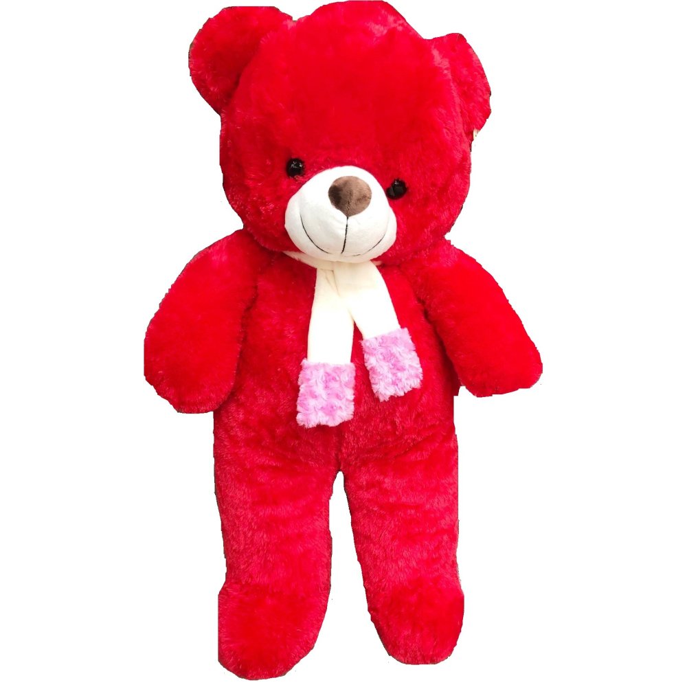 Giant red teddy bear scarf