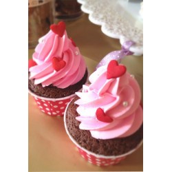 PINK HEART CUP CAKE SET
