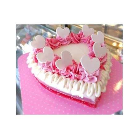  2‑Pound Heart‑Shaped Pink Frosting Cake – Same‑Day Delivery Cakes - Foto 1