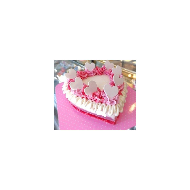  2‑Pound Heart‑Shaped Pink Frosting Cake – Same‑Day Delivery Cakes - Foto 1
