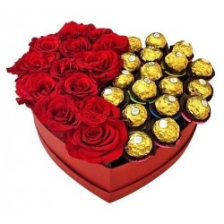 20 roses with chocolate