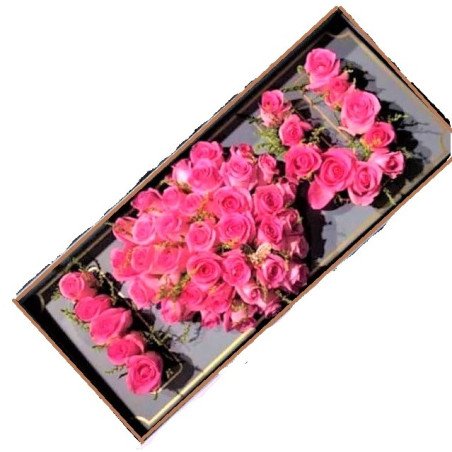 VALENTINE GIFT FLOWERS WITH HEART PILLOW