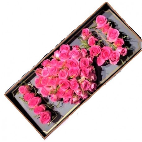 Artificial flowers in box