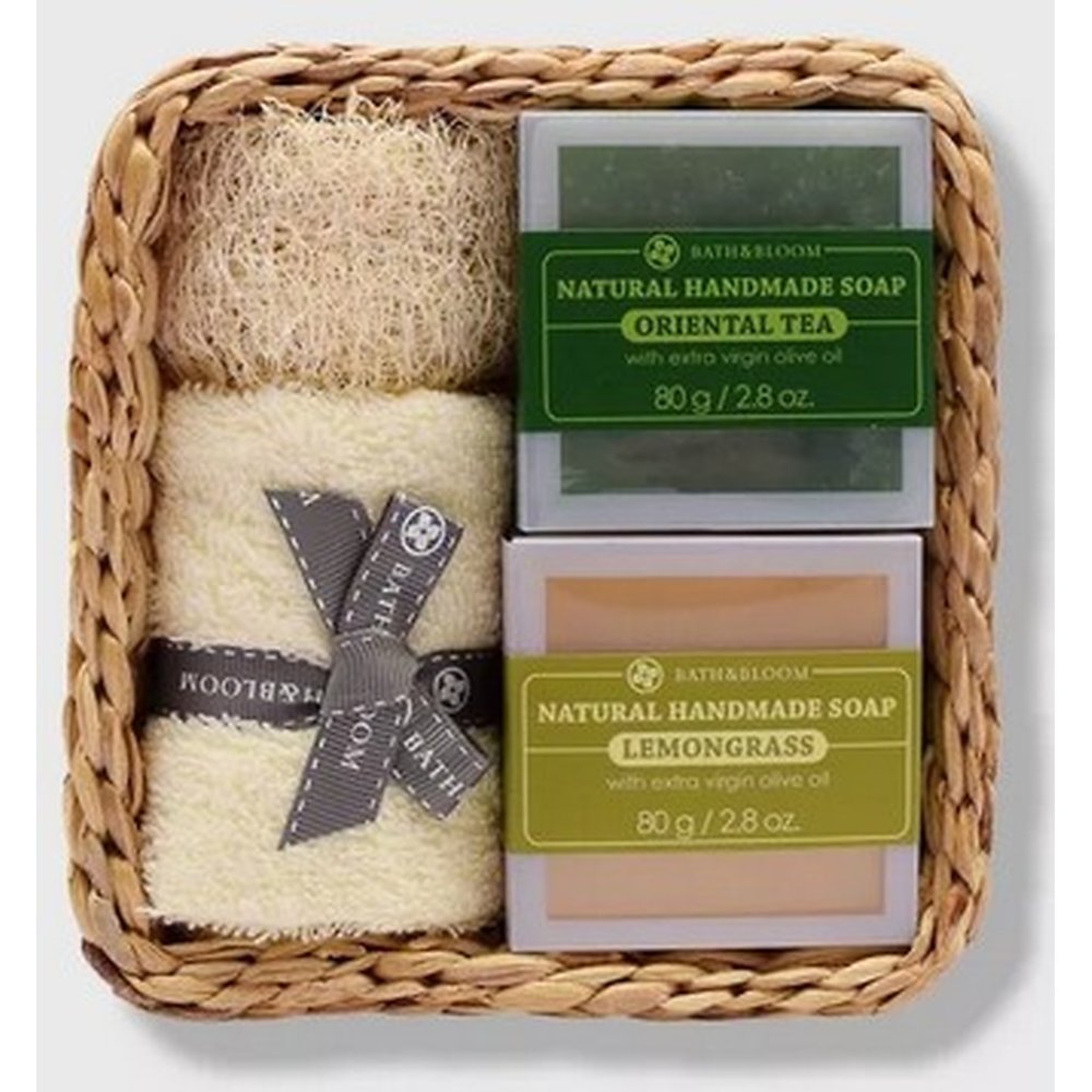 Natural soap and luffa set