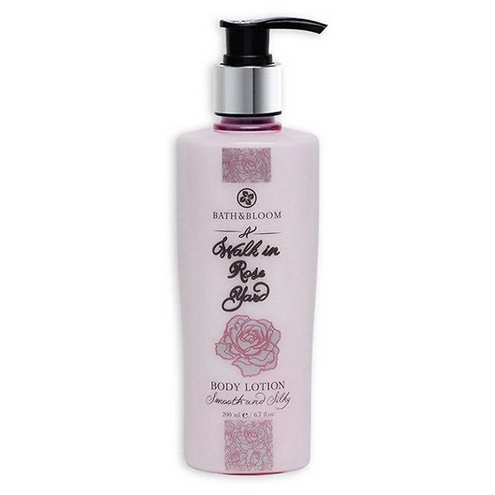 Pink rose body lotion bottle