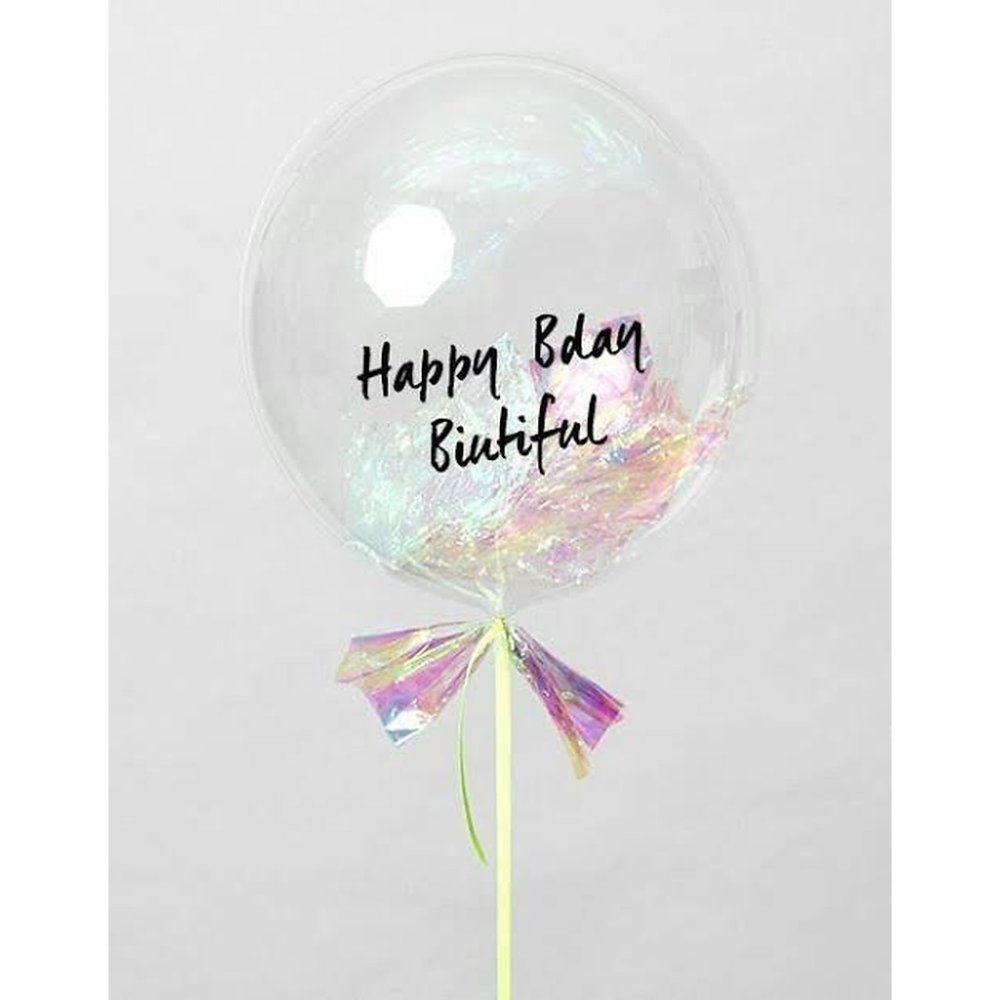 Personalized holographic bubble birthday balloon